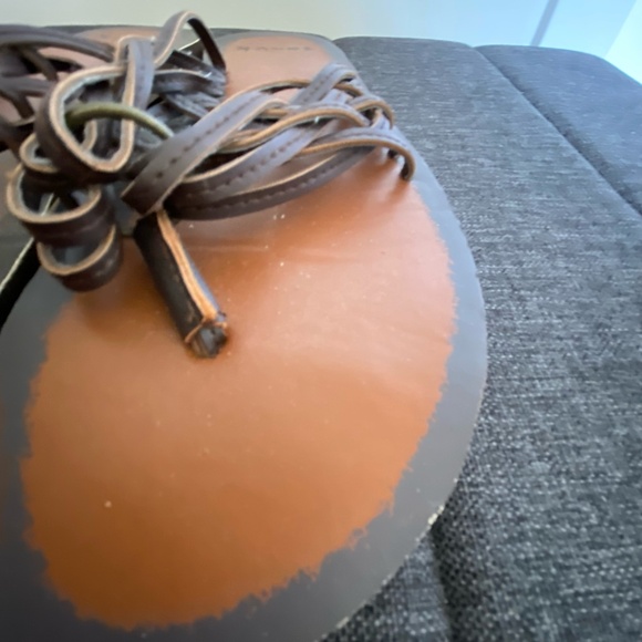 Sanuk Brown Strappy Beach Summer Yoga Flip Flops- Sz-10 - Picture 6 of 15